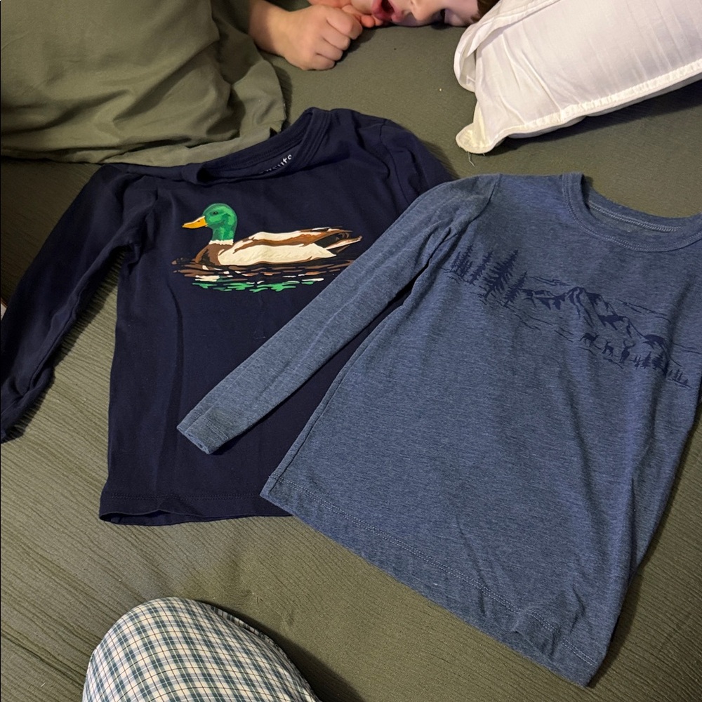 Crewcuts Navy Long-Sleeve Tee with Mallard Duck Graphic